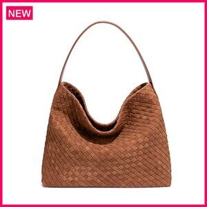 Woven Tote Bag with Removable Strap, Laptop Compatible, Minimalist Shoulder